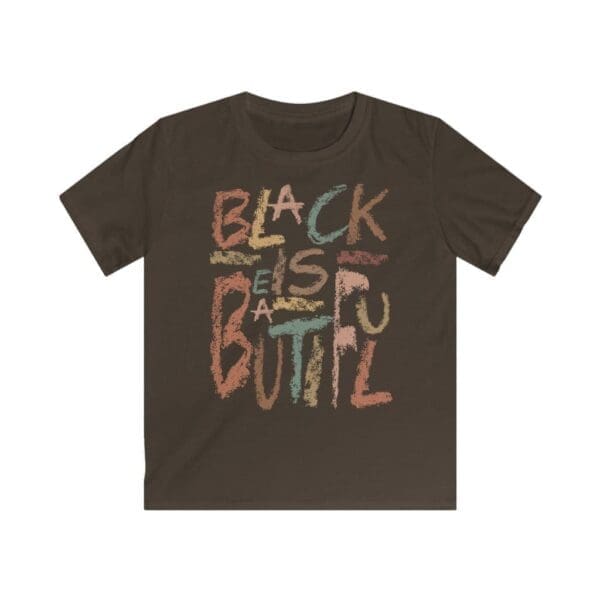 Black is Beautiful Kids Softstyle Tee - Image 5