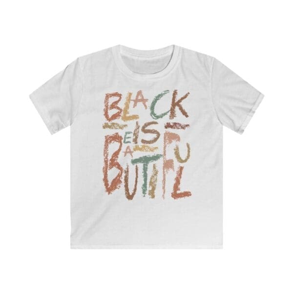 Black is Beautiful Kids Softstyle Tee - Image 3