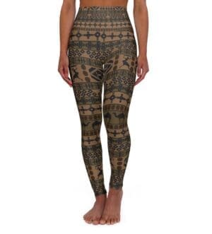 African Print High Waisted Yoga Leggings