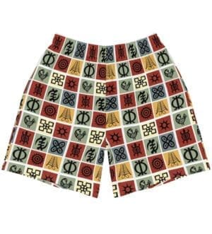 Adinkra Symbols Men's Athletic Long Shorts