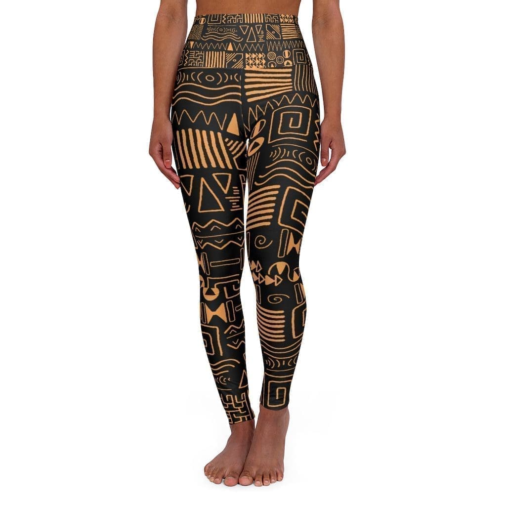 African Pattern High Waisted Yoga Leggings | B1Clothing Co.