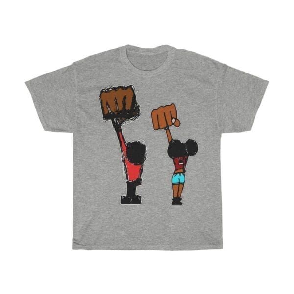 Black Fist Salute Unisex Heavy Cotton Tee - Image 5