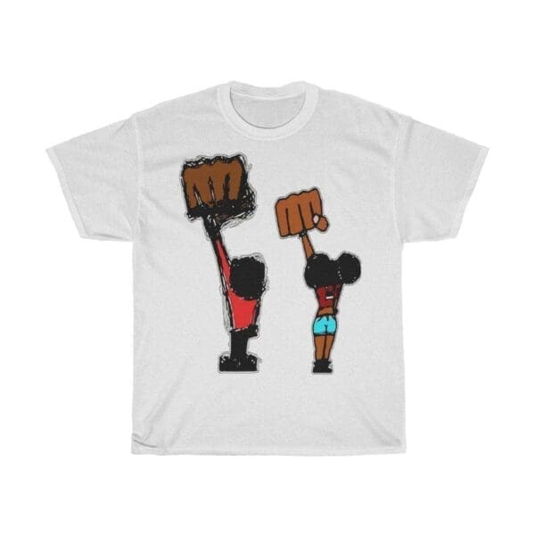 Black Fist Salute Unisex Heavy Cotton Tee - Image 3