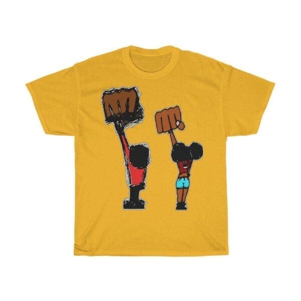 Black Fist Salute Unisex Heavy Cotton Tee - Image 7