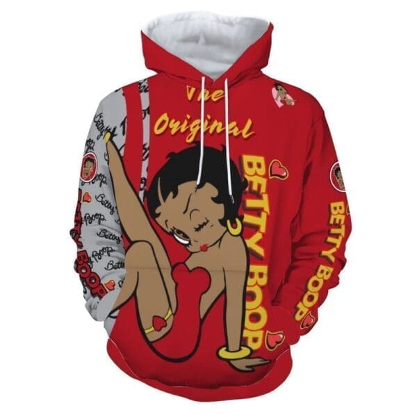 Black Betty Boop Velvet Hoodie Front View – Celebrating Black History and Anime