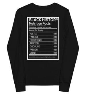 Black History Facts T-Shirt Youth long sleeve tee