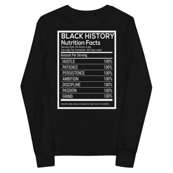 Black History Facts T-Shirt Youth long sleeve tee