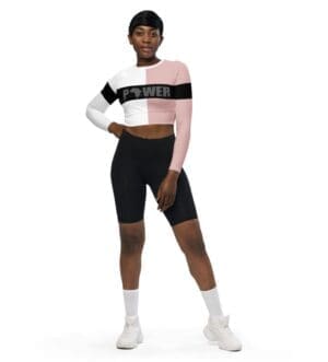 Black Power long-sleeve crop top