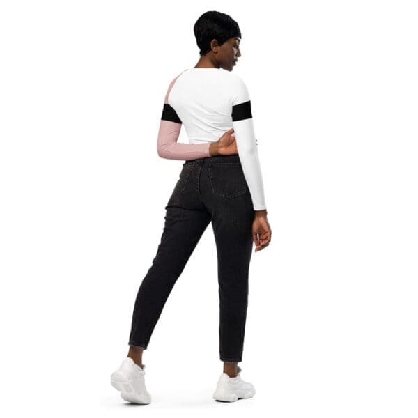 Black Power long-sleeve crop top - Image 3