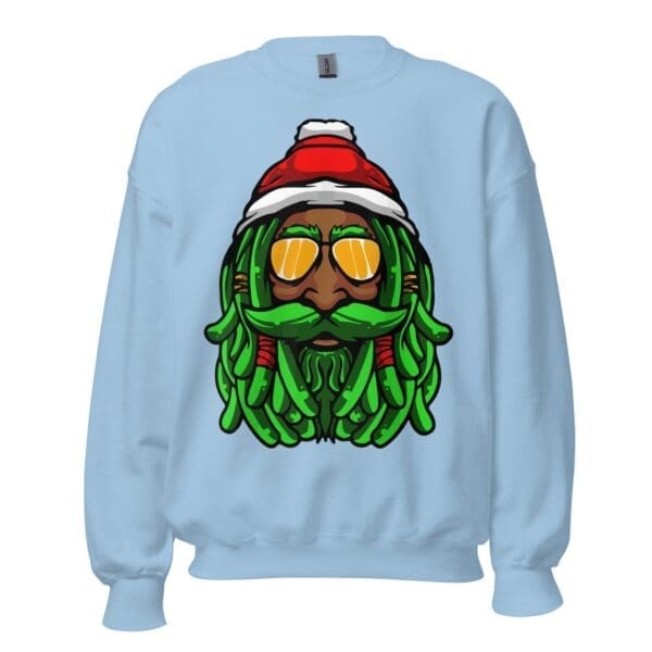 Rasta Claus Black Santa Crewneck Sweatshirt - Image 11
