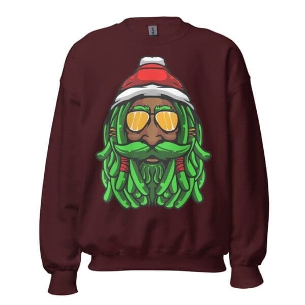 Rasta Claus Black Santa Crewneck Sweatshirt - Image 7