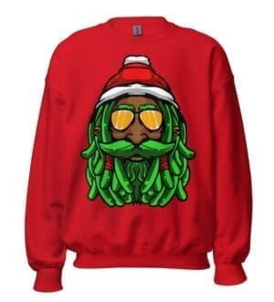 Rasta Claus Black Santa Crewneck Sweatshirt