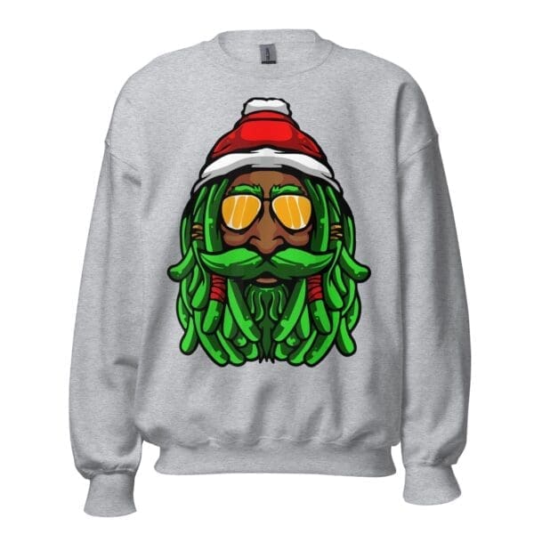 Rasta Claus Black Santa Crewneck Sweatshirt - Image 12