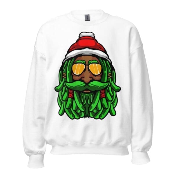 Rasta Claus Black Santa Crewneck Sweatshirt - Image 14