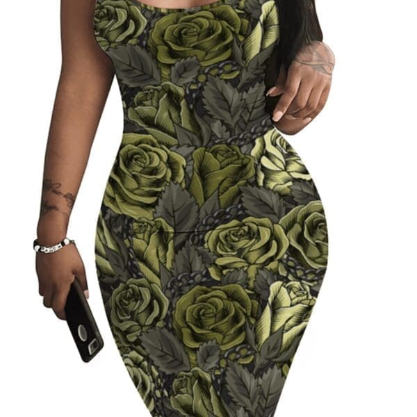 Camouflage Print Mini Dress Bodycon Dress