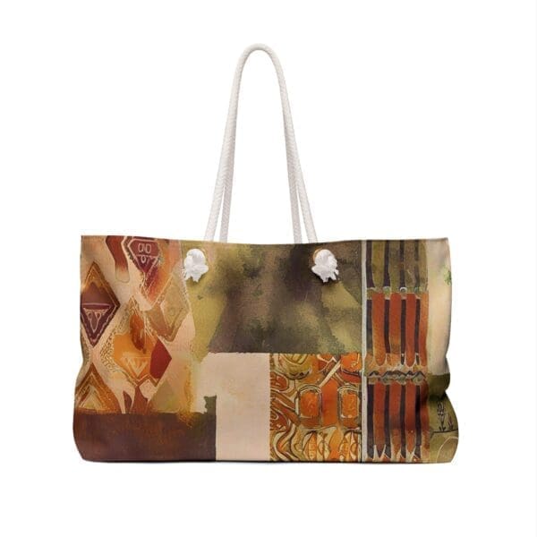 African Print Weekender Bag - Front View