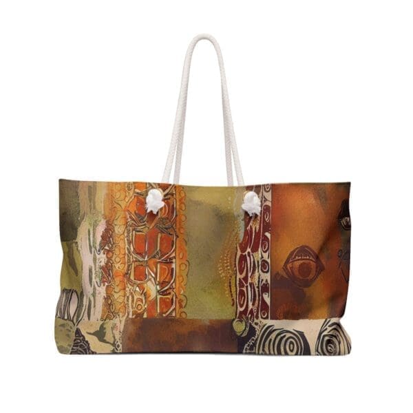 Large Tote Bag with African Print Design