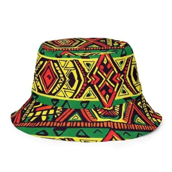 Garvey Reversible Bucket Hat - African Print Side