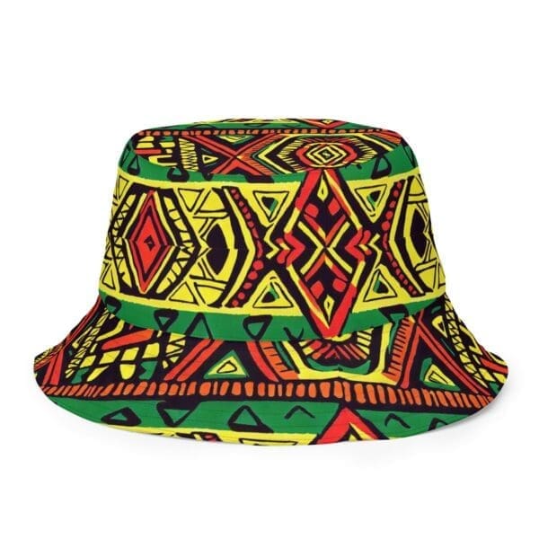 Garvey Reversible Bucket Hat - African Print Side