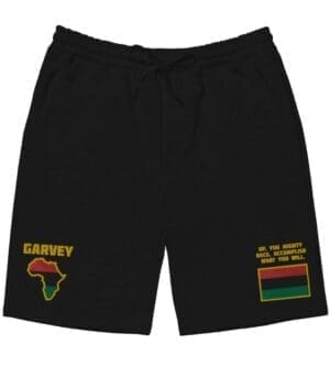 Marcus Garvey Embroidered Men's Fleece Shorts