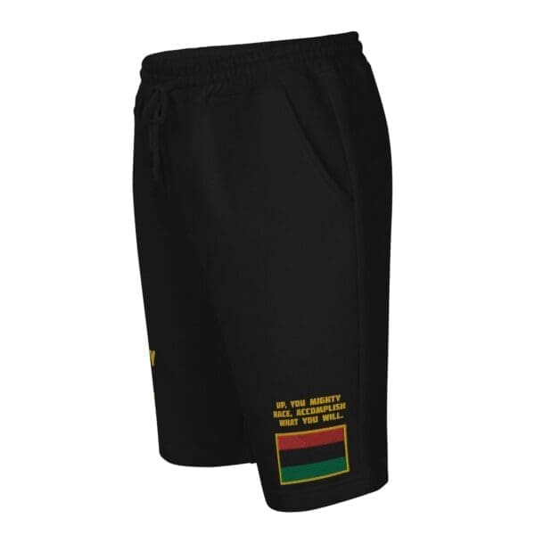 Pan Africanism Inspired Men's Fleece Shorts - Marcus Garvey Embroidery"