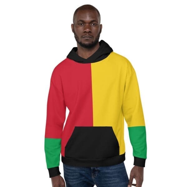 Person wearing Color Block Unisex Hoodie in a streetwear setting