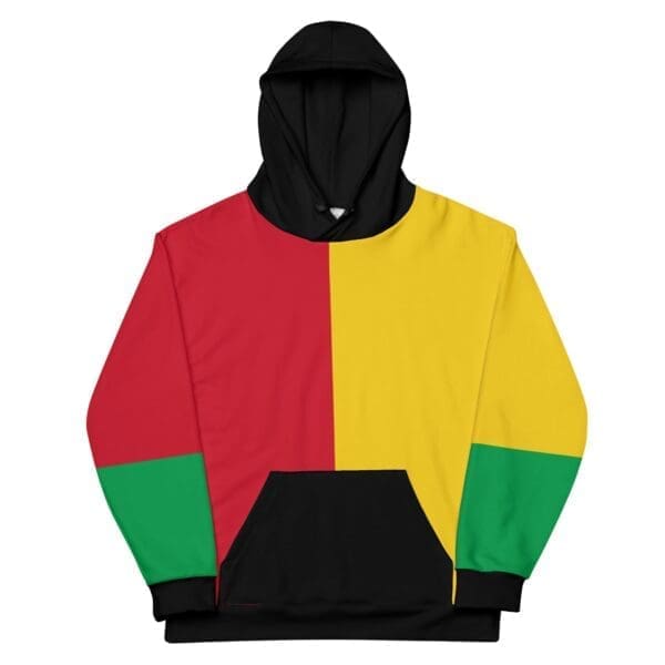 Close-up view of Color Block Unisex Hoodie fabric