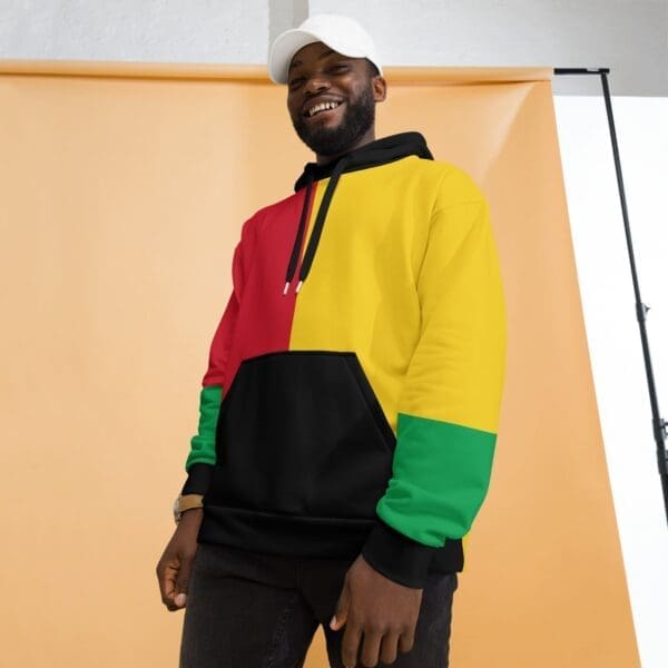 Person wearing Color Block Unisex Hoodie in a streetwear setting