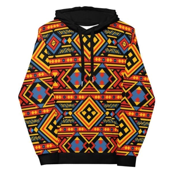 African Tribal Print Hoodie Front View