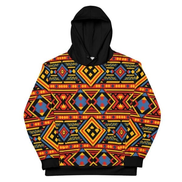 African Tribal Print Hoodie Front View