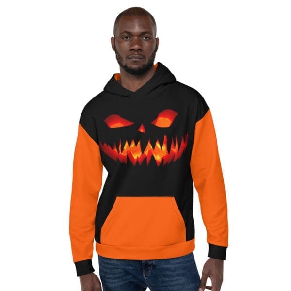 Unisex Jack O' Lantern Hoodie with drawstrings