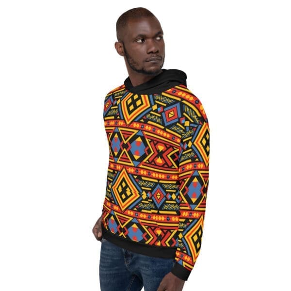 African Tribal Print Hoodie Front View