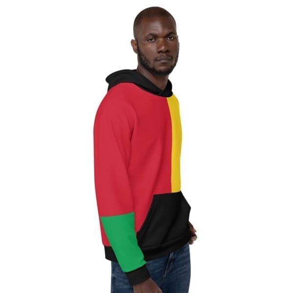 Person wearing Color Block Unisex Hoodie in a streetwear setting