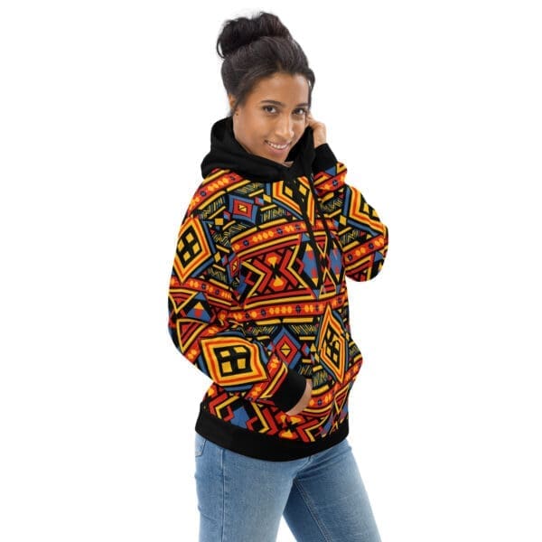 Soft Fleece Interior of African Hoodie