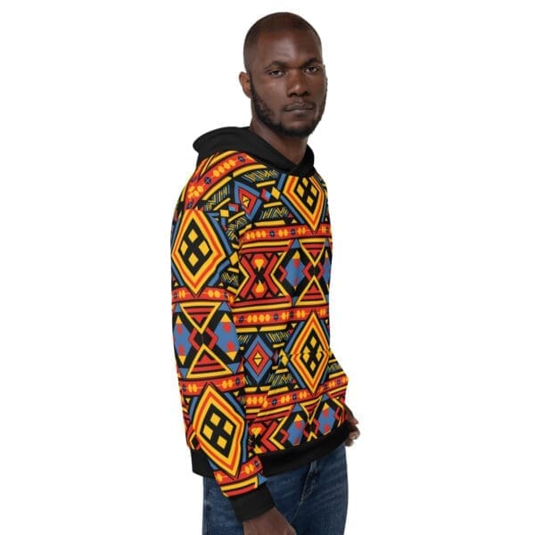 African Tribal Print Hoodie Front View