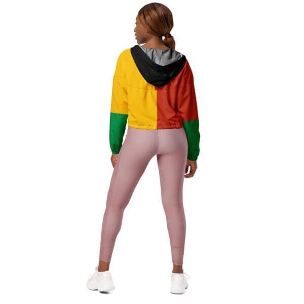 Rear view of Color Block Cropped Windbreaker