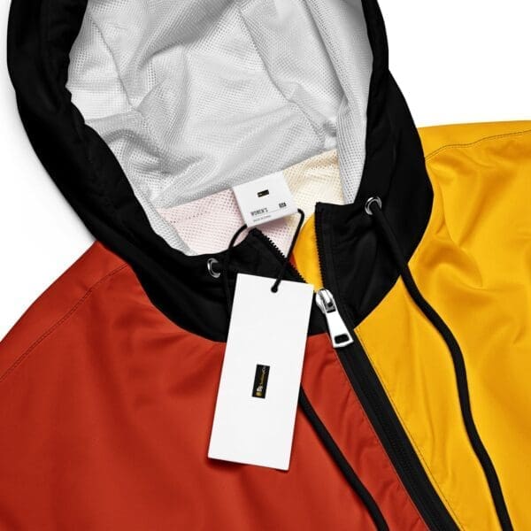 Close-up of all-over print on Color Block Windbreaker