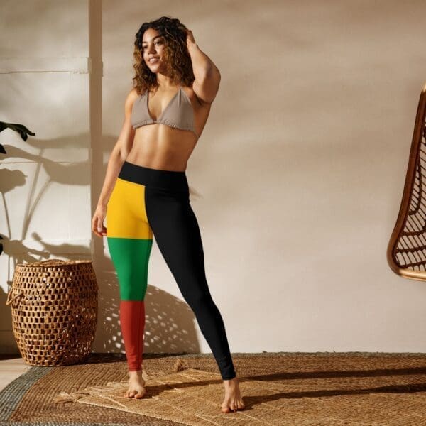 Woman wearing Color Block Yoga Leggings in a yoga pose.