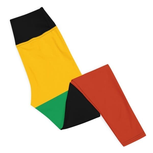 Close-up of the high-quality fabric of Color Block Yoga Leggings