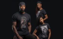 Group wearing Black Culture Clothing T-shirts that emphasize Black pride and empowering messages.