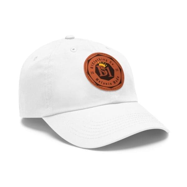 Fashion-forward leather patch hat in dad hat style