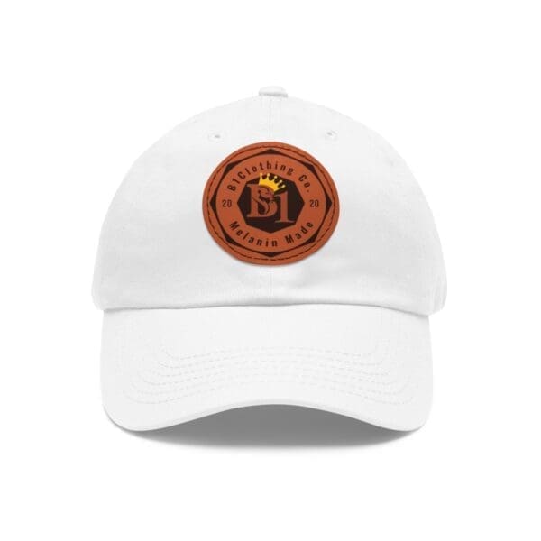 Athletic baseball hat with B1 leather patch