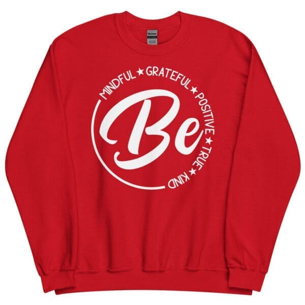 Be positive graphic design on Letter Print Crewneck Sweatshirt crewneck sweatshirt