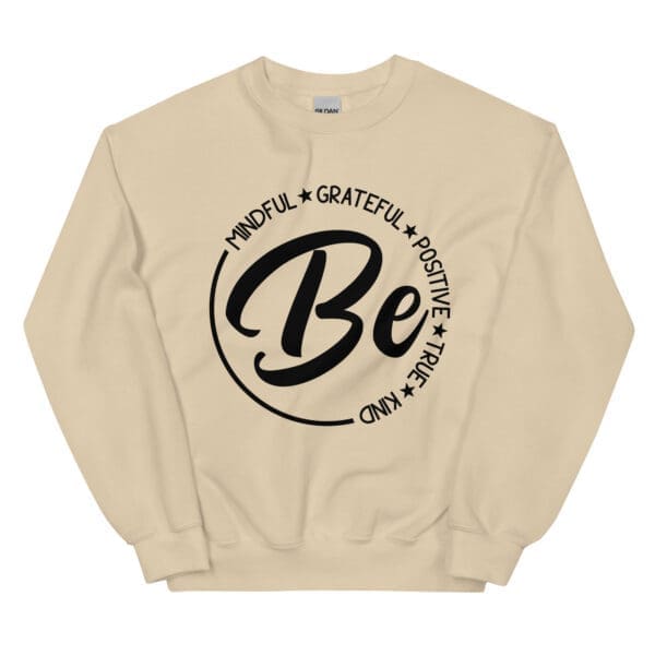 Be positive graphic design on Letter Print Crewneck Sweatshirt crewneck sweatshirt