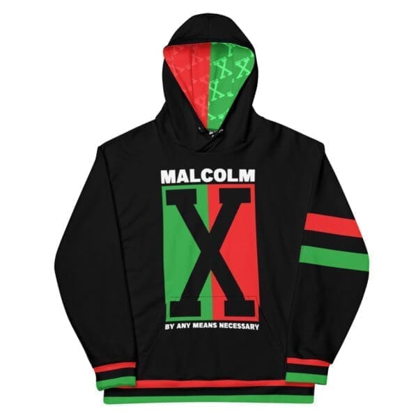 Malcolm X hoodie in a lifestyle setting