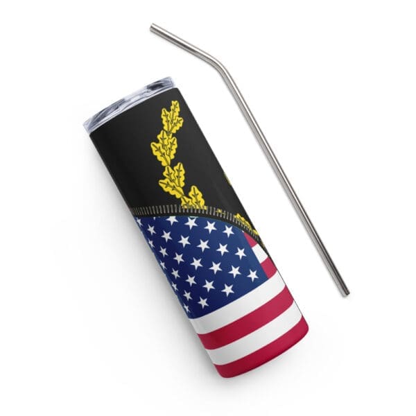 Black American heritage flag on insulated tumbler