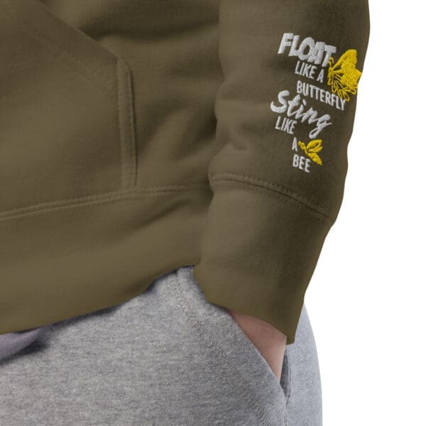 Military green hoodie featuring Muhammad Ali, a piece of Black history apparel.