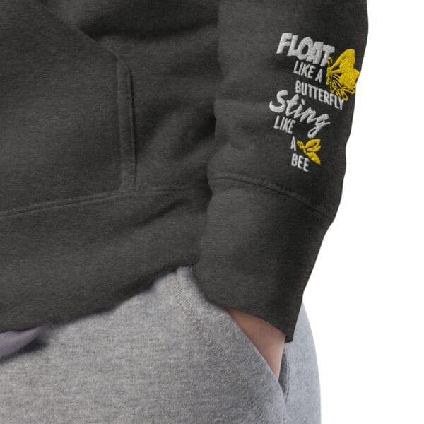 Charcoal heather hoodie featuring Muhammad Ali, a piece of Black history apparel.