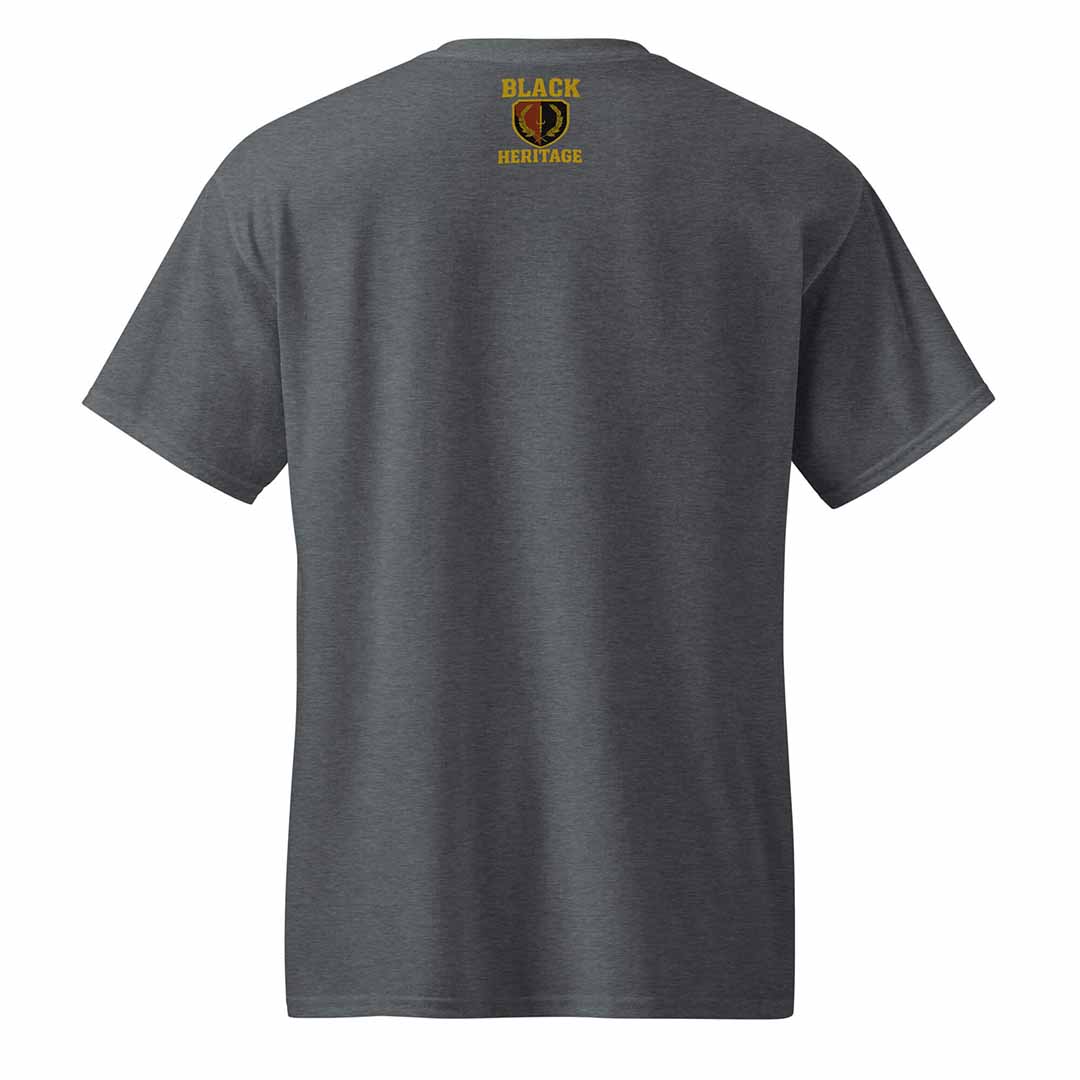 Back of dark heather tee with "Still Cool" slogan from the Minding My Business line dance series