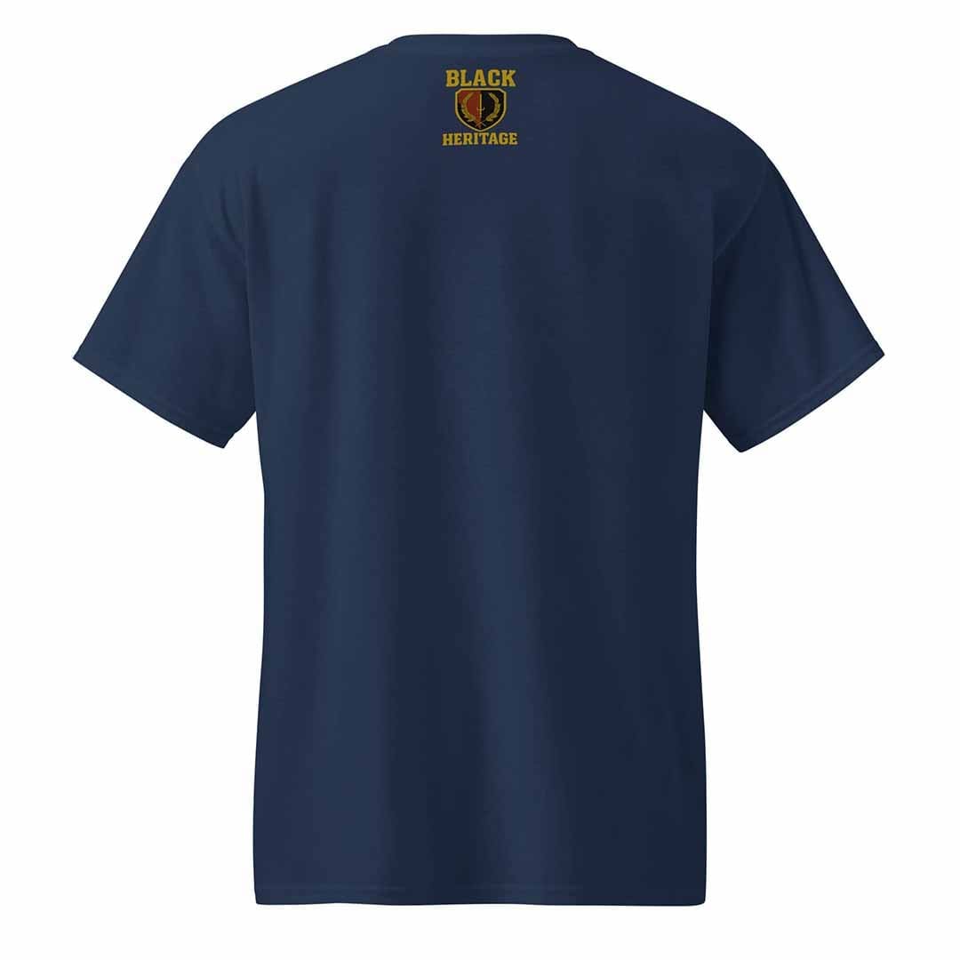 Navy tee, rear illustration for Black Freedmen’s line dance design